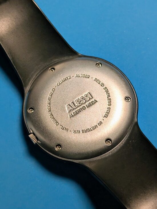 2004 Alessi Tondo AL7002 Watch by Alberto Meda 38mm by Seiko Black/Grey/Orange main image 11